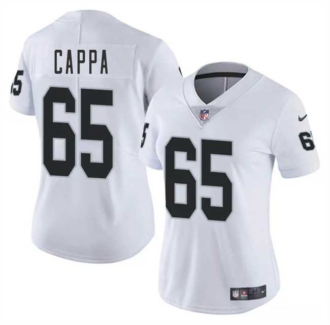 Women%27s Las Vegas Raiders #65 Alex Cappa White 2025 Vapor Stitched Jersey Dzhi->los angeles rams->NFL Jersey